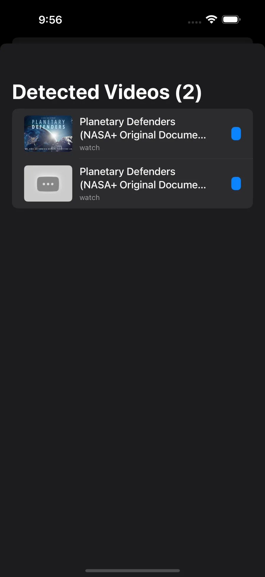 Chromecast Video Cast: CastX: Detected videos