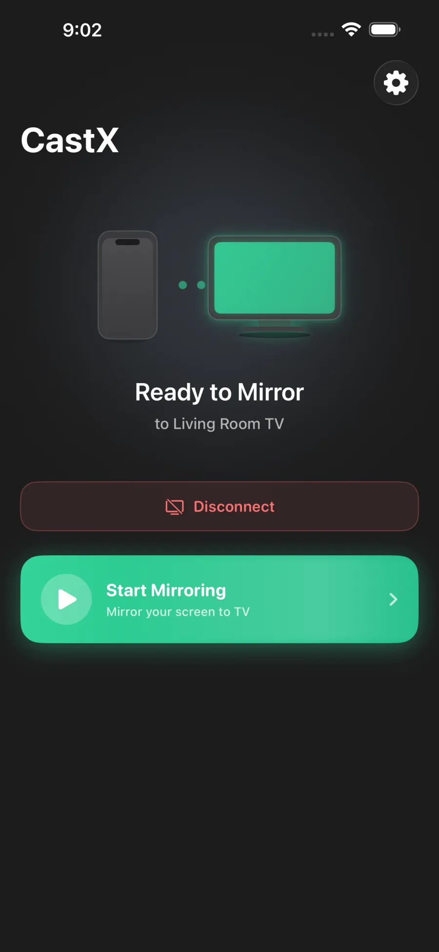 Mirroring for Chromecast: CastX: Device connected